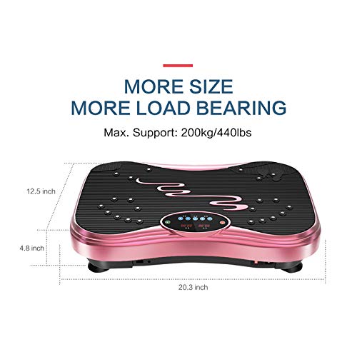NIMTO Vibration Plate Exercise Machine Whole Body Workout Vibration Fitness Platform for Home Fitness & Weight Loss + Remote + Loop Resistance Bands, 999 Levels