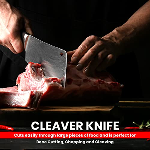 Utopia Kitchen 9 Inch Cleaver Knife Chopper Butcher Knife Stainless Steel For Home Kitchen And Restaurant (Black) #TOP5