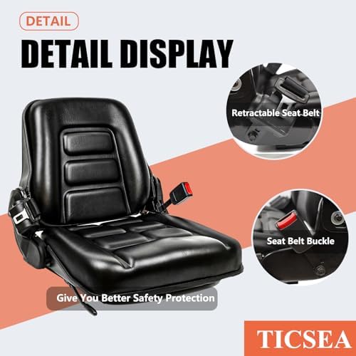 TICSEA Universal Forklift Seat with Safety Belt