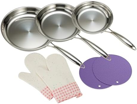 Set Pentole Acciaio Inox Stellar Induction S5C1D – 5 Pezzi (14, 16, 18, 20, 24 Cm) Con Coperchi Filtranti