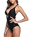 SOCIALA Sexy One Piece Bathing Suits for Womens Strappy Swimsuits Lace up Monokinis Black Medium