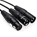 XLR Splitter Cable, NANYI- Microphone Cable XLR to XLR Patch Cables, 3-Pin XLR Female to Dual XLR Male Y Cable Adaptor mic Cable DMX Cable Patch Cords with Oxygen-Free Copper, 1.6Feet