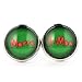 Produktbild SCHMUCKZUCKER Damen Ohrstecker Merry X-Mas Modeschmuck Ohrringe silber-farben grün rot 14mm