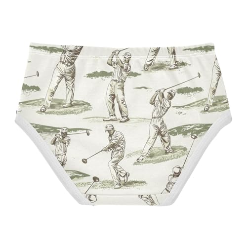 ZZKKO Vintage Golf Players Girls Underwear Toddler Panties for Girls Comfort Brief Size 2-8T2