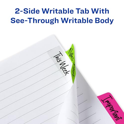Image of Avery Margin Ultra Tabs, 2.5 inch x 1 inch, 24 Neon Repositionable Tabs