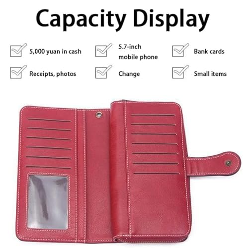 Civilizek/Beyonddraw Women's Fashion Zipper Wallet, Large Capacity Wristlet Clutch Wallet with Multiple Card Slots3