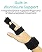 Vive Full Trigger Finger Splint - Hand and Wrist Brace Support - Adjustable Locking Straightener - Straightening Immobilizer Treatment For Sprains, Pain Relief, Arthritis, Tendonitis (Black)