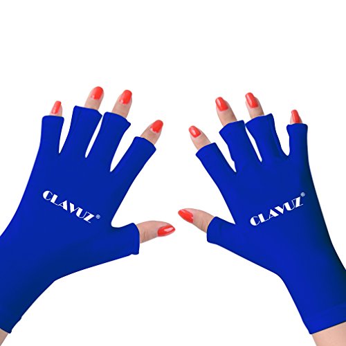CLAVUZ Nail UV Shield Gloves Protect Hands Anti UV for Gel Manicures with UV LED Lamps