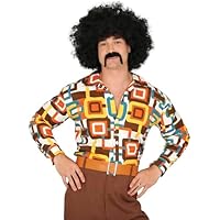 FIESTAS GUIRCA | Camisa 70s Multicolor (48-50/M) - Accesorio de