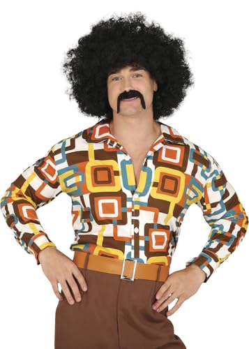 FIESTAS GUIRCA | Chemise 70s Multicolore (48-50/M) - Accessoire de Costume pour Homme Adulte - Idéal pour Fêtes à Thème des Années 70, Carnaval et Halloween - Style Rétro et Vintage - Multicolore