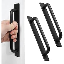 Adhesive Cabinet Door Handles Pulls - 2pcs Stick on Handle No Drilling Shower Door Handle, Self Stick Cabinet Handles for Kitchen Cabinet Drawer Window Sliding Screen Door 212mm, Black