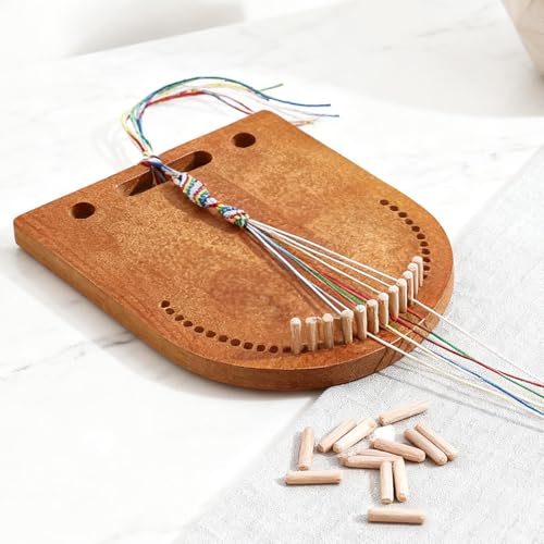 Kit de fabricación de pulseras de amigos y accesorios de madera para tejer multi-cordón 3