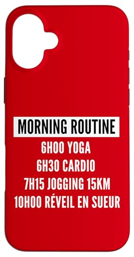 Morning Routine Matin Dormir Sport Humour Coach Reveil �X�}�z�P�[�X iPhone 16 Plus �p