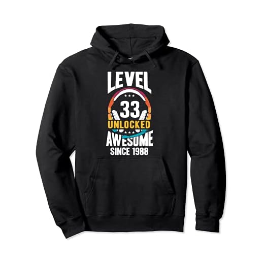 Regalo del 33 cumpleaños Level 33 Unlocked Awesome 1988 Sudadera con Capucha
