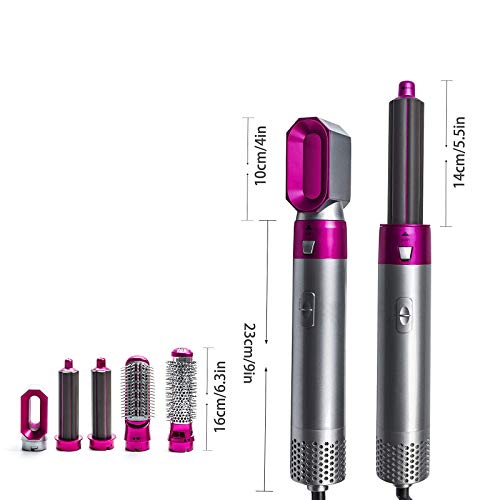 Foto von 5 in 1 Heißluft-Haarstyler, Haartrockner-Kamm, multifunktionales Haarstyling-Werkzeug Haarstyler zum Locken und Glätten von Haaren (Lila)