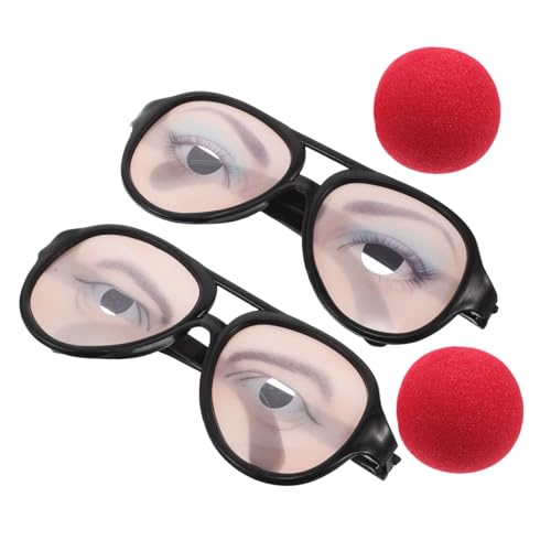 balacoo Halloween Party Glasses 2pcs Trick Glasses with Female Trick Pattern Comfortable Abs Material Versatile Photo Props