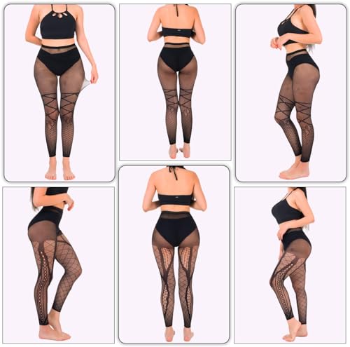 6 Pairs women's fishnet lace Tights3