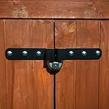 Heavy Duty Shed Lock Hasp & Staple – Black Powder Coated Mild Steel, Maximum Padlock Protection, Anti-Theft Security for Sheds, Gates & Garages – Fixings & Drill Bit Included (Padlock Not Supplied)