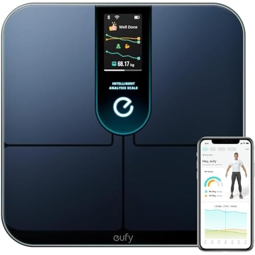 eufy by Anker Wi-Fi Fitness Tracking Smart Scale P3, Intelligent Analysis, 3D Virtual Body Mode, Bluetooth Weight Scale with Emojis, 16-Measurement Di