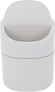 Mini Desktop Trash Can with Clamshell Lid Impact-Resistant Household Bin for Office Desk Bathroom Vanity Odor-Blocking Debris Storage Compact Tabletop Wastebasket