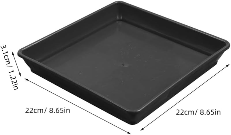 HANABASS 10pcs Plastic Plant Saucer Trays Square Flowerpot Drip Plates for Use Black Prevents Water Leakage Easy to Move Pots for Pot Types