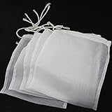 UP100 5pcs Nylon Straining Bag - Fine Mesh - Homebrew Beer Wine Cider Dry Hop (6 x 7.8 inch(Width x