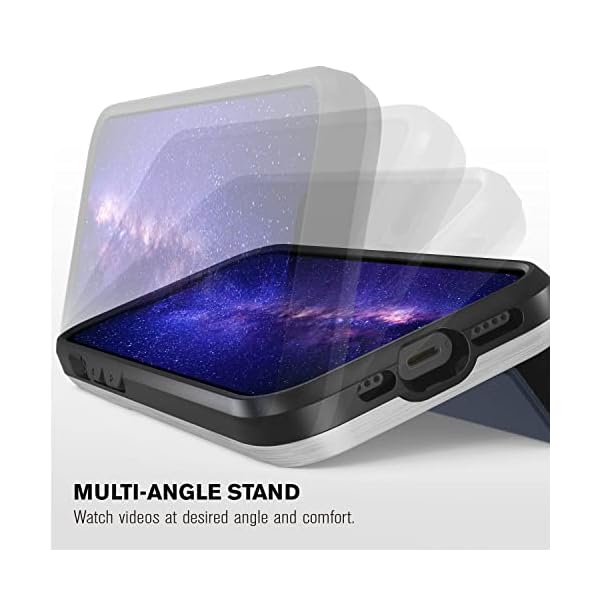 VENA vCommute Brieftasche Hülle für Apple iPhone 14 Pro (6.1"-inch), (Military Grade, Kartenfach) HandyHülle mit Standfunktion, Leder Flip Brieftasche Etui Schutzhülle - Grau (Blau) – Bild 5