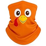 Ramede Thanksgiving Turkey Neck Gaiter Thanksgiving Turkey Mask Face Scarf for Adult Dress up Running Cosplay Costume(Orange)