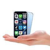 QHO Mini phone Unlocked Mini Smartphone for kids World's Smallest Cell Phone 3.0' HD Touch Screen Quad Core Dual Sim Card Face ID Android Compact Small Mobile Phones for Student Pocket 2GB+16GB (Blue)