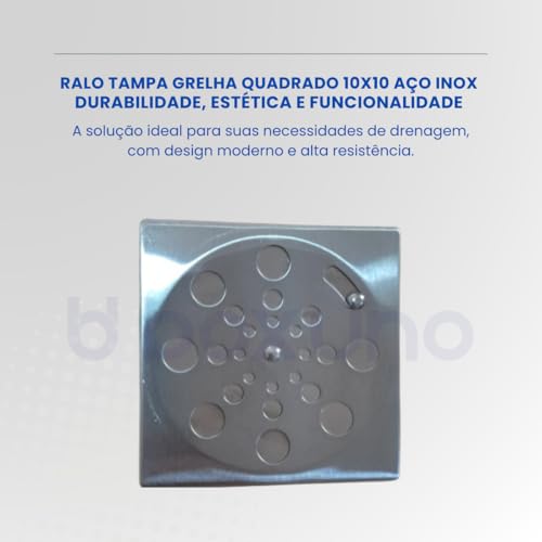 Kit 2 Ralo Tampa Grelha Quadrado 10x10cm Abre e Fecha em Aço Inox 430 Polido: Durabilidade, Estilo e
