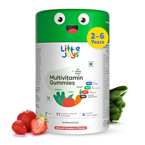 Little Joys Multivitamin Gummies for Kids | 2-6 Years | 30 Gummies | With 11 Vitamins & Minerals | Improves Immunity, Bone health & Antibody Productio
