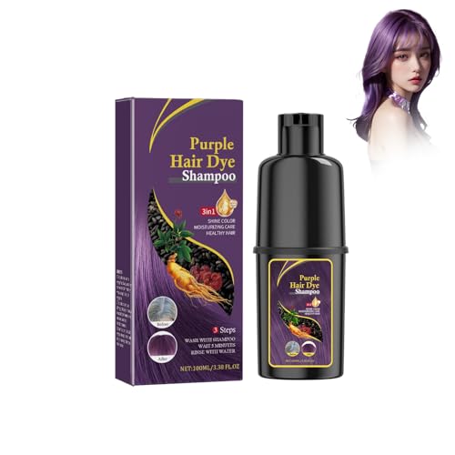 100ML Champú Tinte para Morado, Champú Tinte Instantáneo, Tinte Instantáneo para Hombres y Mujeres, Elimina los Reflejos Amarillentos