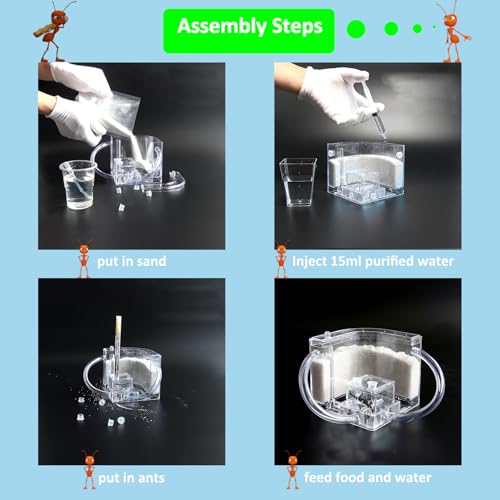 EXBEPE Sand Ant Farm with Connecting Tubes,Live Ant Habitat for Kids to Study Insect Behavior,Ant Colony Ecosystem Terrarium Kit