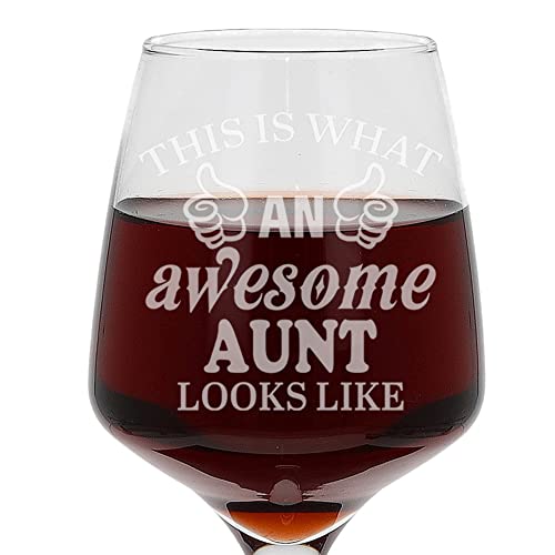 Gifts for Aunt This is What an Awesome Aunt Looks Like Verre à vin gravé pour tante 400 ml