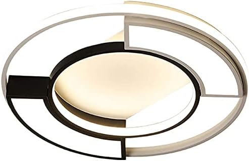 Scpantkend Moderne LED plafondlamp, ronde creatieve zwart wit acryl led lamp dimbaar voor woonkamer keukenverlichting kinderen lamp kinderkamer plafondlamp