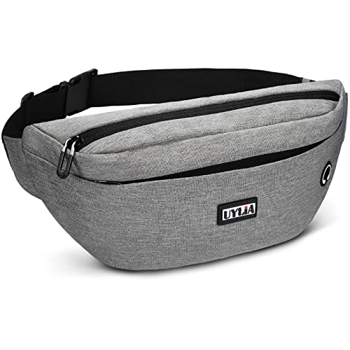 UYLIA Large Crossbody Fanny Pack with 4 Zipper Pockets for Men Women,Water Resistant Waist Pack, Gifts for Enjoy Sports Running Hiking Traveling Workout Walking Outdoors Sport
