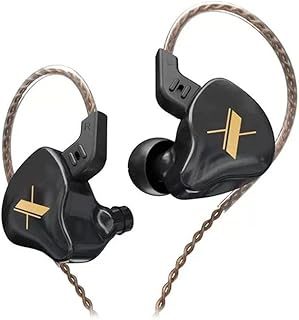 Linsoul KZ EDX 1DD 10 mm driver magnético dinâmico composto Hi-Fi intra-auricular IEM com cabo destacável de 2 pinos de 0,75 mm (sem microfone, preto)