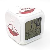BoFy Led Alarm Clock Eiffel Tower Leaf Pattern Personality Creative Noiseless Multi-Functional Elect