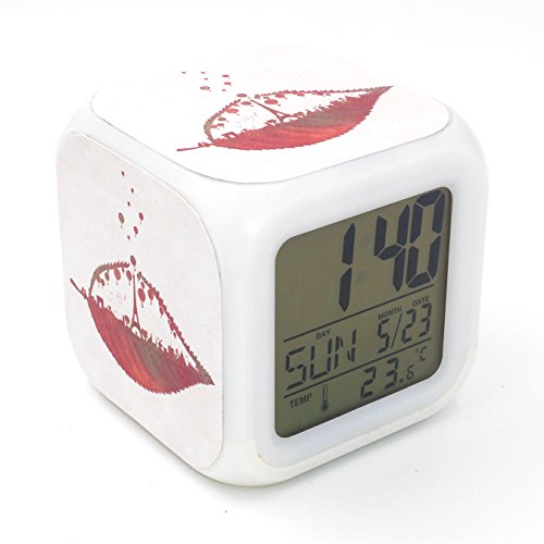 Bofy Led Alarm Clock Eiffel Tower Leaf Pattern Personality Creative Noiseless Multi-Functional Electronic Desk Table Digital Alarm Clock For Unisex Adults Kids Toy Gift #TOP17