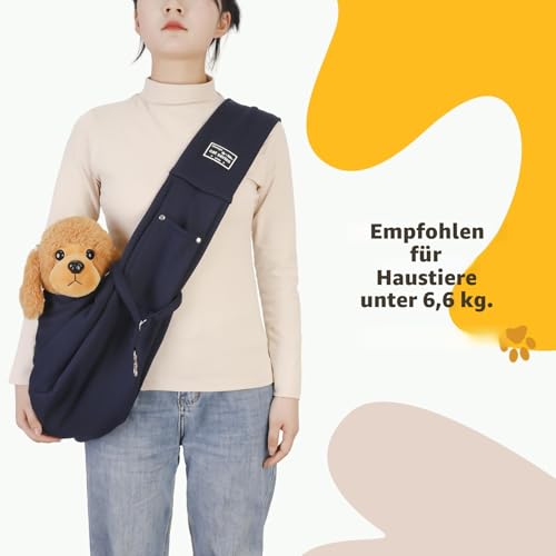 Halinuia Hundetragetasche Welpen Reversibel Kleine bis 7.5 KG (Blau)