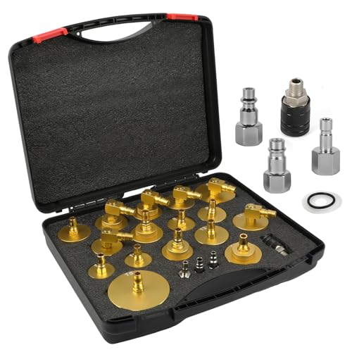 CMTOOL Master Cylinder Bleeder Kit, 20PCS Brake Bleeder Adapter Kit, Aluminum Material, Brake Pressure Bleeding Set with Quick Connector, for Most Vehicles