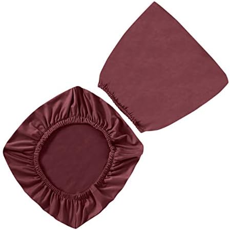 VOSAREA Claret Office Chair Covers Stretch Computer Desk Chair Slipcovers Protector Removable Washable Chair Seat Cushion Protectors