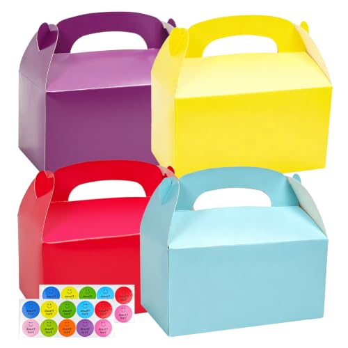 Image of 20Pcs Cardboard Lunch Takeaway Party Meal Boxes for Kids Party Food,Assorted Colours Birthday Wedding Carry Meal Food Cake Party Box Childrens Loot Bags for Party Treat Favour Gift Boxes Picnics