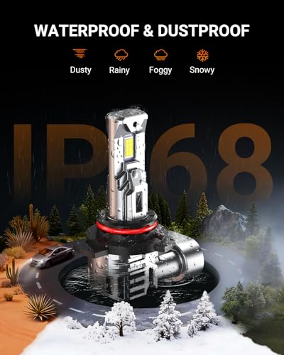 Image of SEALIGHT 9012 Bulbs, 40,000LM 800% Brighter HIR2 Powersport Fog Bulbs with Cooling Fan for 60000 Hours Longer Lifespan, IP68 Waterproof, Quick Installation, Pack of 2
