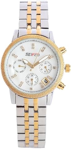 ساعة كوارتز نسائية كرونوغراف SF-graph-001 بسوار ستانلس ستيل