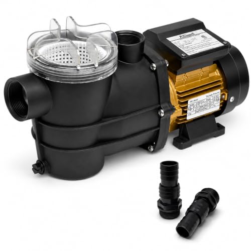 XtremepowerUS 3/4HP Swimming Pool Pump (2,400 GPH) Pond Self Prime for Above-Ground Pond, Spa, Hot Tub Pool Pump Filter Basket 1.5" inch NPT Listed W/Adapter Set