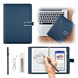 Syncify Digital Sketchbook, 2-in-1 Digital Notebook Drawing Tablet with Sync Pen, Smart Reusable Notebook with Pen for Drawing, Writing, Note-Taking (Blue)