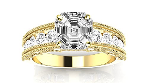 14K Yellow Gold 1.25 Carat LAB GROWN DIAMOND Antique/Vintage Style
