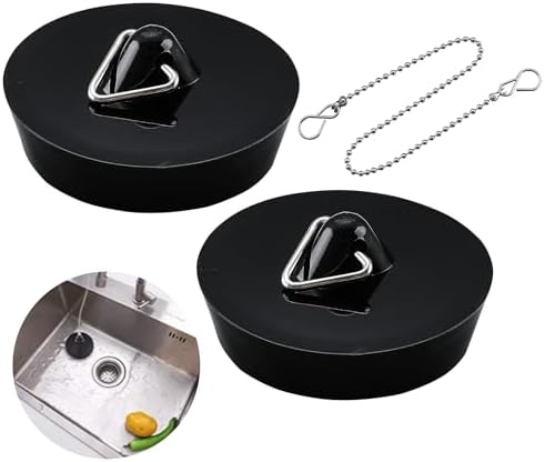 2 Pièces Bouchon De Vidange, Bouchon D'évier Pour Vidange 44 à 42 Mm Bouchon Devier En Caoutchouc Avec Anneau De Suspension Bouchons Universels Pour Baignoire Cuisine Salle De Baine 92200618
