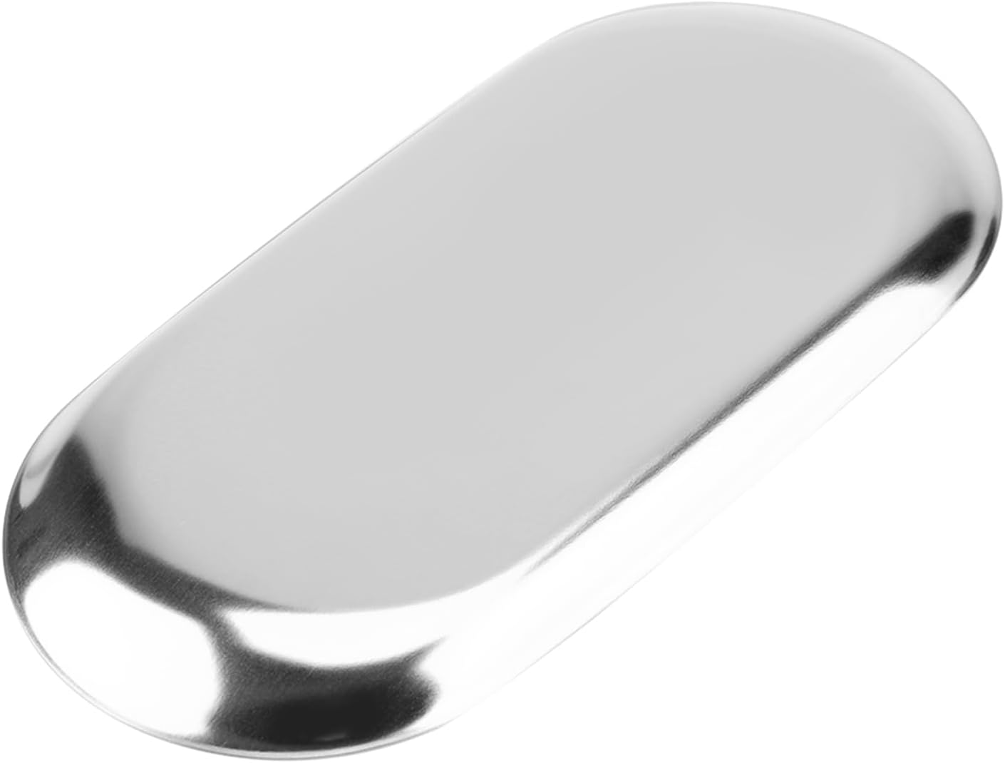 Desk Storage Tray, Nordic Styley Stainless Storage Tray Cosmetics Jewelry Cake Plate for Office Desks(S 23cm-Silver)